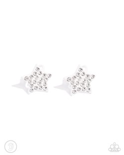 Paparazzi Stellar Skill- Star White Earrings