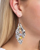 Paparazzi Hammered Hemisphere- Yellow Earrings