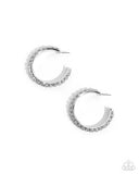 Paparazzi Glowing Garland- White Hoops Earrings