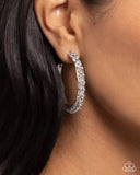 Paparazzi Glowing Garland- White Hoops Earrings