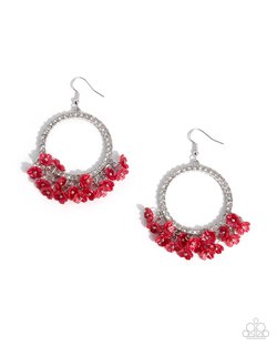 Paparazzi Wreathed Wisteria- Red Earrings