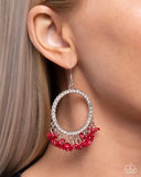 Paparazzi Wreathed Wisteria- Red Earrings