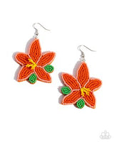 Paparazzi Seed Bead Symmetry- Orange Earrings