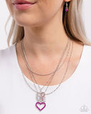 Paparazzi Courting Caliber- Pink Heart Necklace