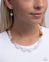 Paparazzi Crackling Chic- White Necklace