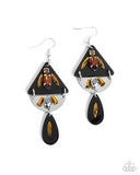 Paparazzi Abstract Articulation- Black Earrings