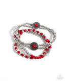 Paparazzi Bundle Up- Red Bracelet