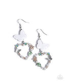 Paparazzi Flirty Flight- Green Heart Earrings