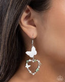 Paparazzi Flirty Flight- Green Heart Earrings