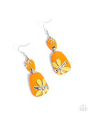 Paparazzi Floral Familia- Orange Earrings