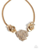 Paparazzi Bouquet Beacon- Gold Flower Necklace