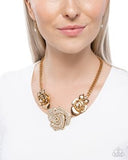 Paparazzi Bouquet Beacon- Gold Flower Necklace