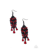 Paparazzi Fringe Film- Red Earrings
