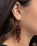 Paparazzi Fringe Film- Red Earrings