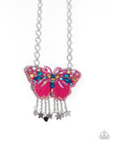 Paparazzi Mayoral Monarch- Pink Butterfly Necklace