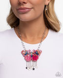 Paparazzi Mayoral Monarch- Pink Butterfly Necklace