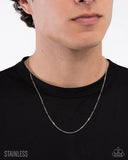 Paparazzi No Drama - Silver Men Necklace
