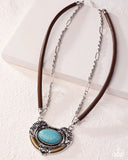 Paparazzi Grounded Gesture - Blue Necklace
