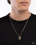 Paparazzi Alphas Call - Gold Mens Necklace