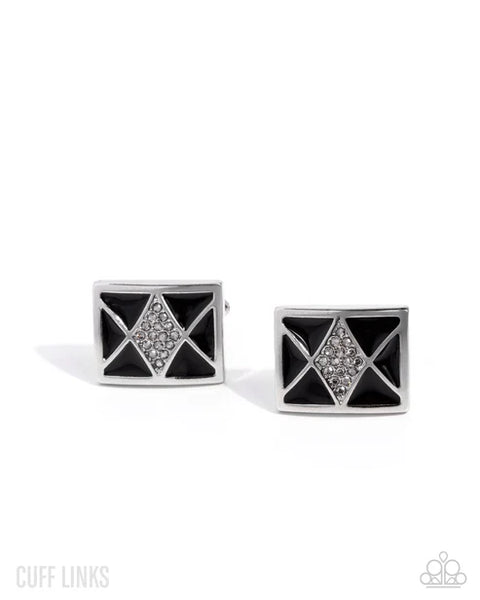 Paparazzi Iconic Invitation - Black Cuff Links