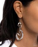 Paparazzi Abstract Angles- Silver Earrings