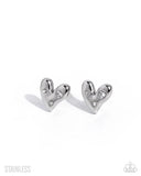 Paparazzi Adorable Act- White Earrings Stainless Steel