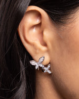 Paparazzi Adorably Aerial - White Butterfly Earrings