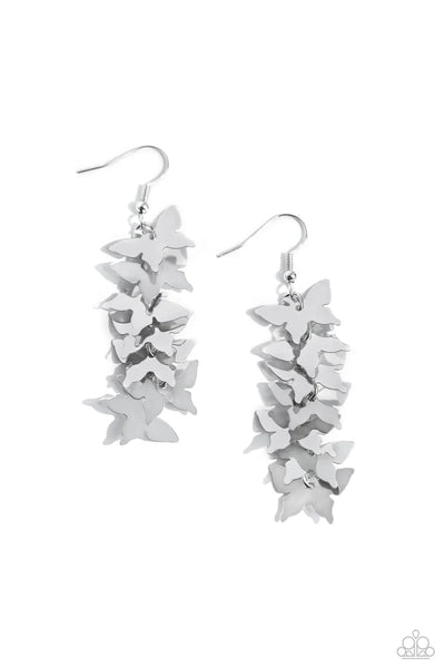 Paparazzi Aerial Ambiance - Silver Earrings