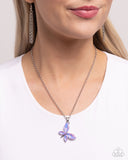 Paparazzi Aerial Aria - Purple Butterfly Necklace