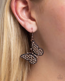 Paparazzi Aerial Audience- Copper Butterfly Earrings