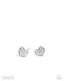Paparazzi All My Affection- Silver Earrings Stainless Steel