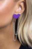 Paparazzi Altered Affection - Purple Heart Earrings