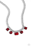 Paparazzi Alternating Audacity - Red Gem Necklace