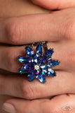 Paparazzi Am I GLEAMing? - Multi Blue Iridescent Petals Ring