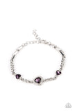 Paparazzi Amor Actually - Purple Heart-Shaped Rhinestones Bracelet