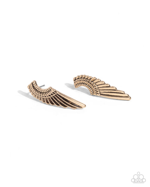 Paparazzi Angelic Altitude - Gold Earrings