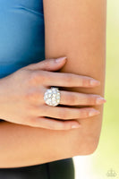 Paparazzi BLING Loud and Proud - White Oval-Cut Gems Ring