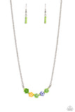 Paparazzi BOUQUET We Go - Green Floral Necklace
