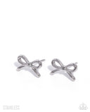Paparazzi BOW The Line- SIlver Earrings