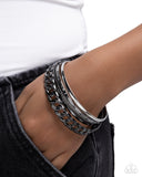 Paparazzi Bangle Brilliance- Black Bracelet