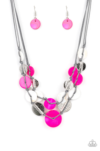 Paparazzi Barefoot Beaches - Pink Shell Necklace