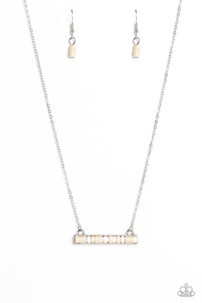 Paparazzi Barred Bohemian - White Necklace