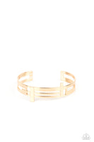 Paparazzi Barred Lines - Gold Bracelet