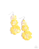 Paparazzi Beaded Bouquet- Yellow Earrings