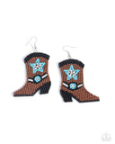 Paparazzi Beaded Boot- Brown Earrings