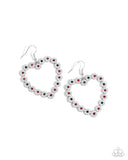 Paparazzi Beautiful Take - White Heart Earrings