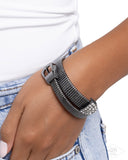 Paparazzi Belted Brilliance- Black Bracelet