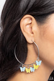 Paparazzi Bemusing Butterflies - Blue Hoops Earrings