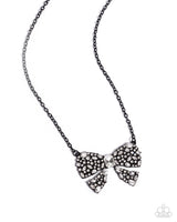 Paparazzi Bewitching Bow - Black Bow Necklace