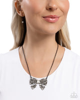 Paparazzi Bewitching Bow - Black Bow Necklace